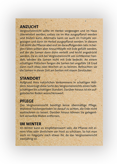 Samentütchen "Vergissmeinnicht"